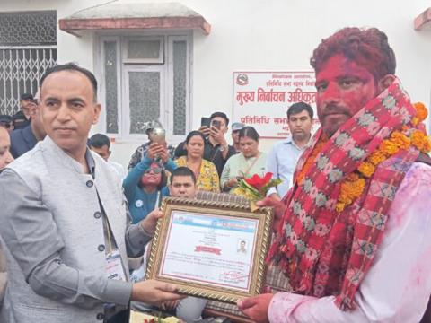 झापा–३ मा रास्वपाका प्रकाश पाठक विजयी